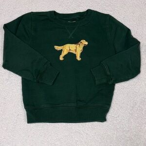 Crewcuts factory golden retriever dog green sweatshirt boys xs 4-5